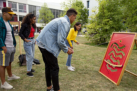 Les jeux en bois de l'association Pelpass, installés par le Service de la vie universitaire (SVU), ont connu un joli succès.